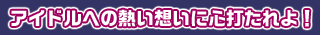 アイドルへの熱い想いに心打たれよ！
